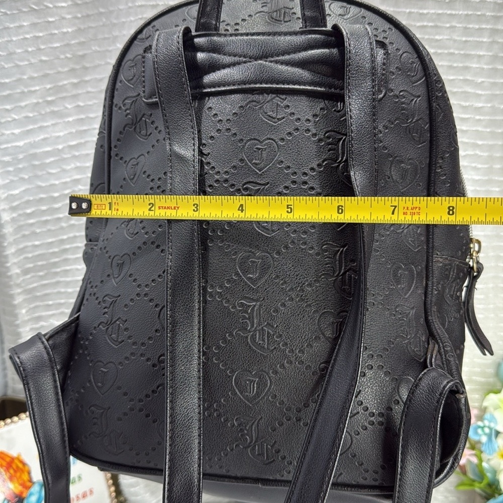 (E4) Juicy Couture Black Backpack with Gold Accents - Picture 5 of 16